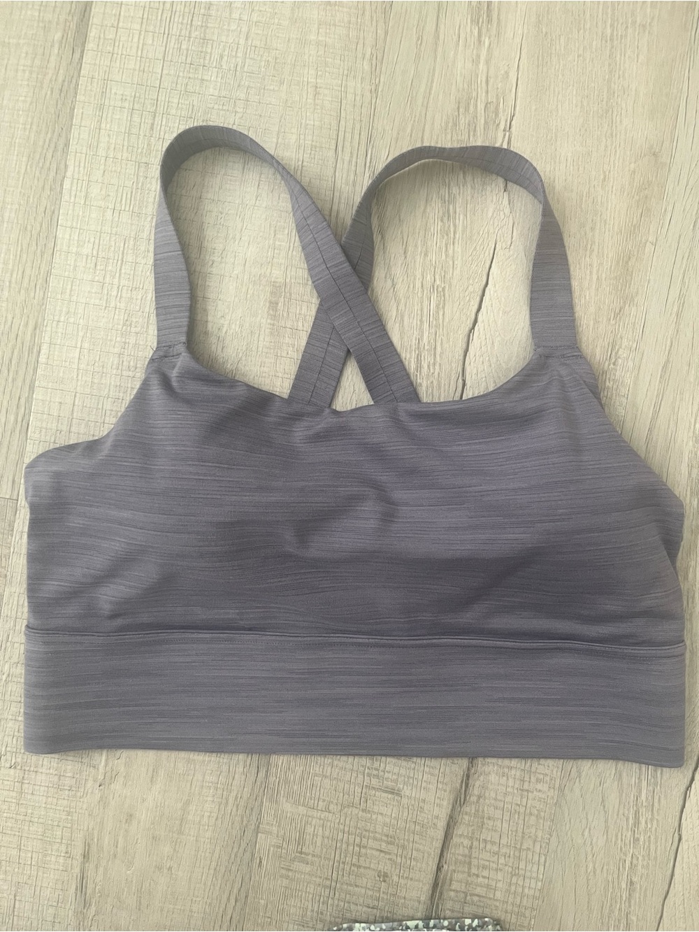 Athleta Light Purple/Gray Strappy Seamless Longline Sports Bra